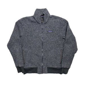 Patagonia Full-Zip WOOL Pile Fleece Sweatshirt - Grey Small Recycled Wool